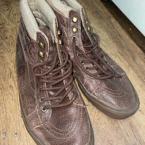 Vans Sk8-Hi Met Leather Brown